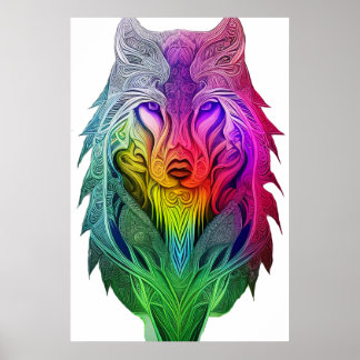 The Artistic Vision of the Sigma Wolf Illustration Poster