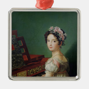 The Artist's Daughter at the Clavichord Metal Tree Decoration