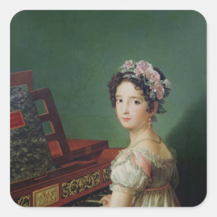 The Artist's Daughter at the Clavichord Square Sticker