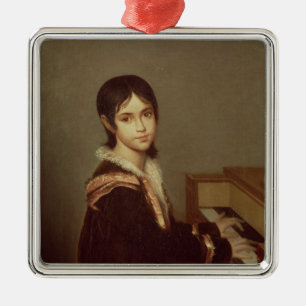 The Artist's Daughter at the Piano Metal Tree Decoration