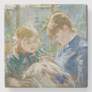 The Artist's Daughter, Julie, with her Nanny Stone Coaster