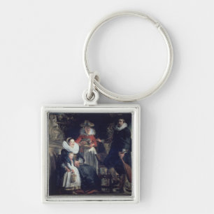 The Artist's Family (oil on canvas) 2 Key Ring