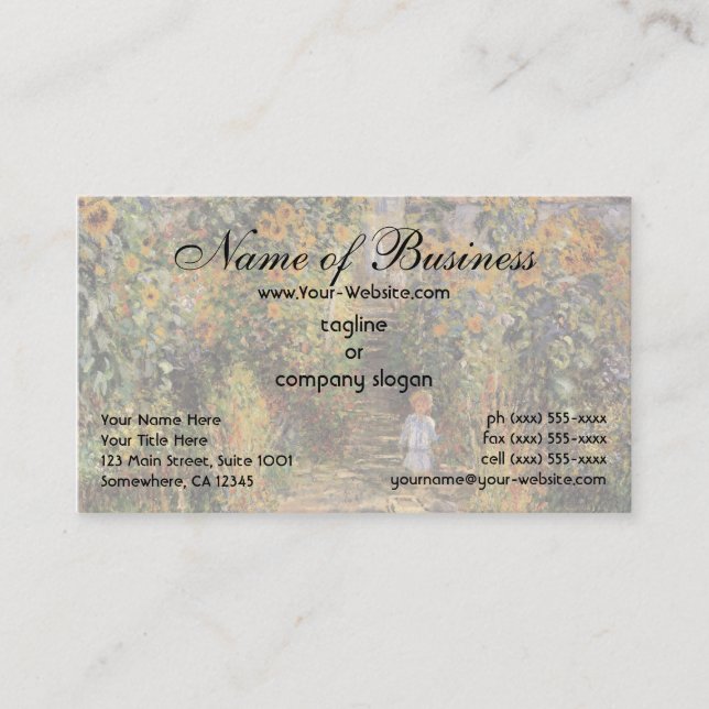 The Artist's Garden at Vetheuil by Claude Monet Business Card (Front)