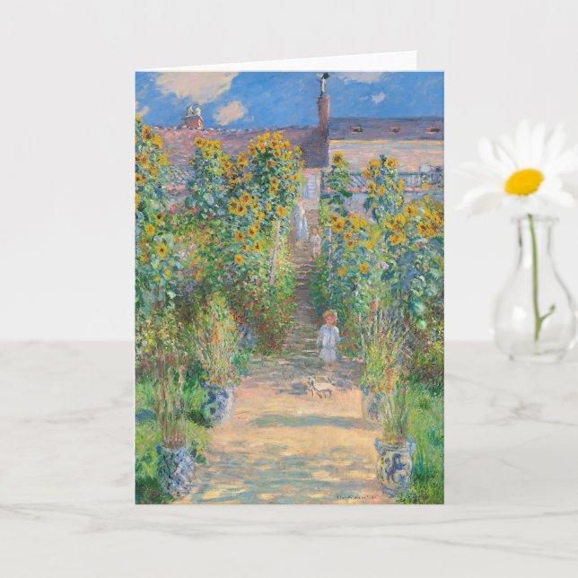 The Artist's Garden at Vétheuil by Claude Monet Card (Small Plant)