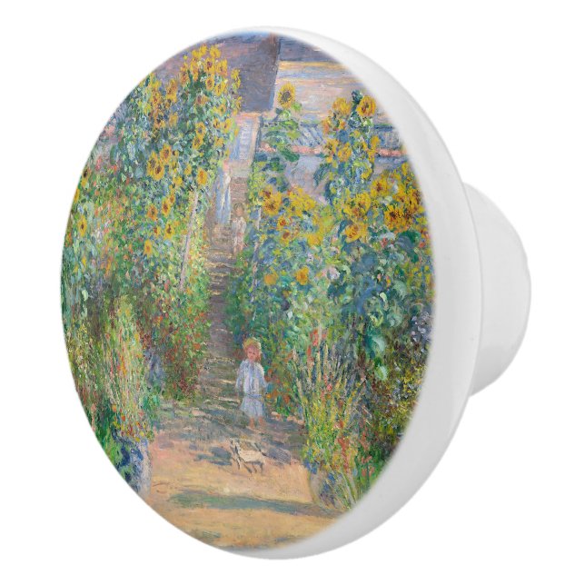 The Artist's Garden at Vétheuil by Claude Monet Ceramic Knob (Right)