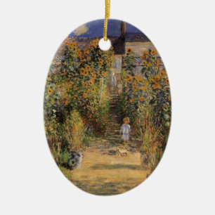 The Artist's Garden at Vetheuil by Claude Monet Ceramic Tree Decoration