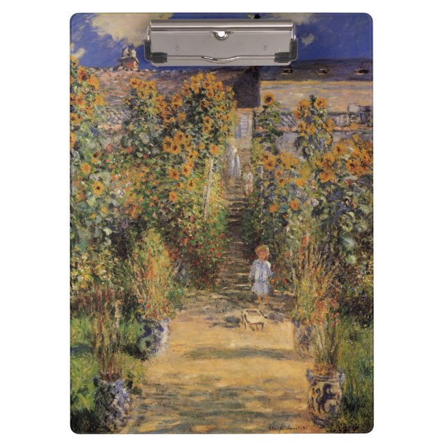 The Artist's Garden at Vetheuil by Claude Monet Clipboard (Front)