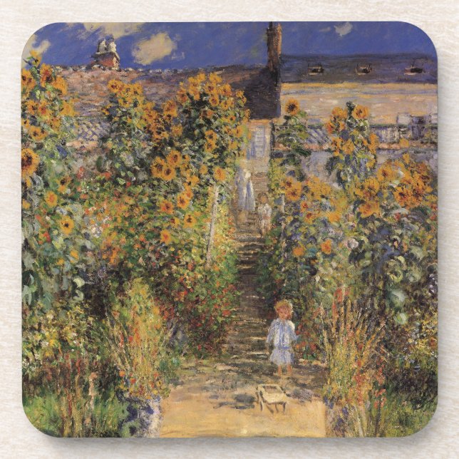 The Artist's Garden at Vetheuil by Claude Monet Coaster (Front)