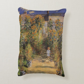 The Artist's Garden at Vetheuil by Claude Monet Decorative Cushion