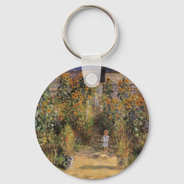 The Artist's Garden at Vetheuil by Claude Monet Key Ring (Front)