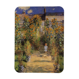 The Artist's Garden at Vetheuil by Claude Monet Magnet