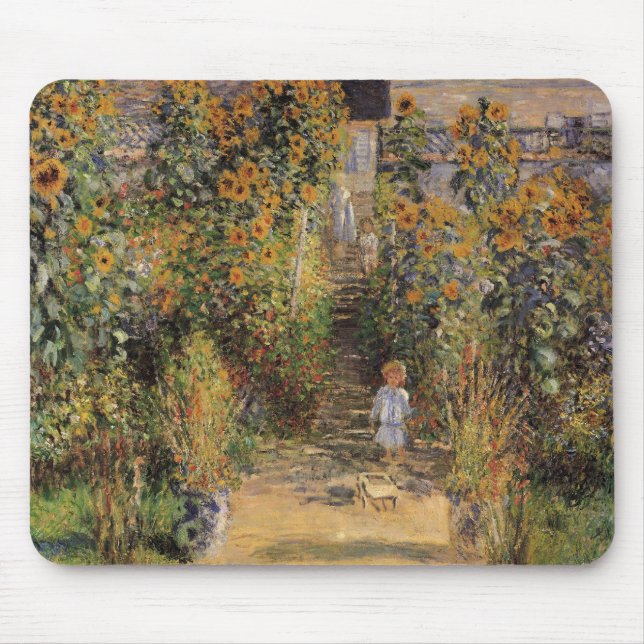 The Artist's Garden at Vetheuil by Claude Monet Mouse Mat (Front)