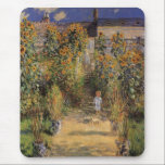 The Artist's Garden at Vetheuil by Claude Monet Mouse Mat<br><div class="desc">The Artist's Garden at Vetheuil (1880) by Claude Monet is a vintage impressionism fine art floral nature painting. A young girl is flanked by tall blooming yellow sunflower flowers during the summer season. A child is standing in a path in Monet's garden in Vetheuil (a suburb of Paris). About the...</div>