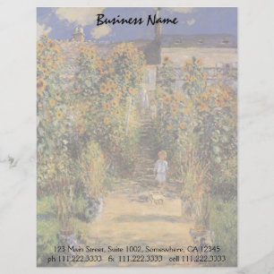 The Artist's Garden at Vetheuil by Claude Monet Personalised Letterhead