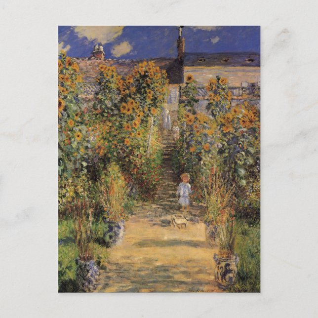 The Artist's Garden at Vetheuil by Claude Monet Postcard (Front)
