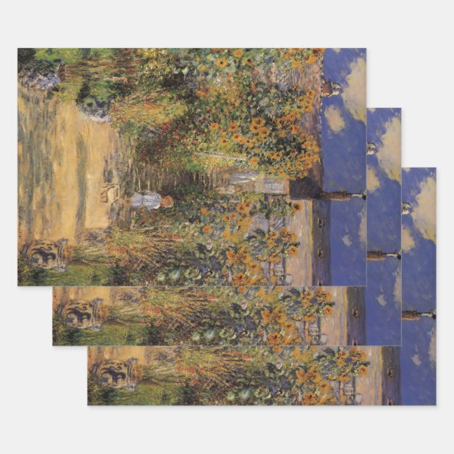 The Artist's Garden at Vetheuil by Claude Monet Wrapping Paper Sheet (Set)