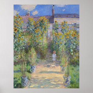 The Artist's Garden at Vétheuil, Monet Poster