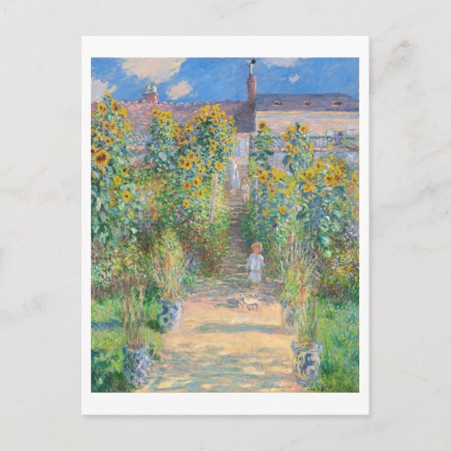 The Artist's Garden by Claude Monet Painting Postcard (Front)
