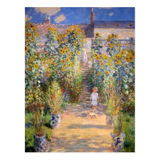 The Artist's Garden by Claude Monet Postcard