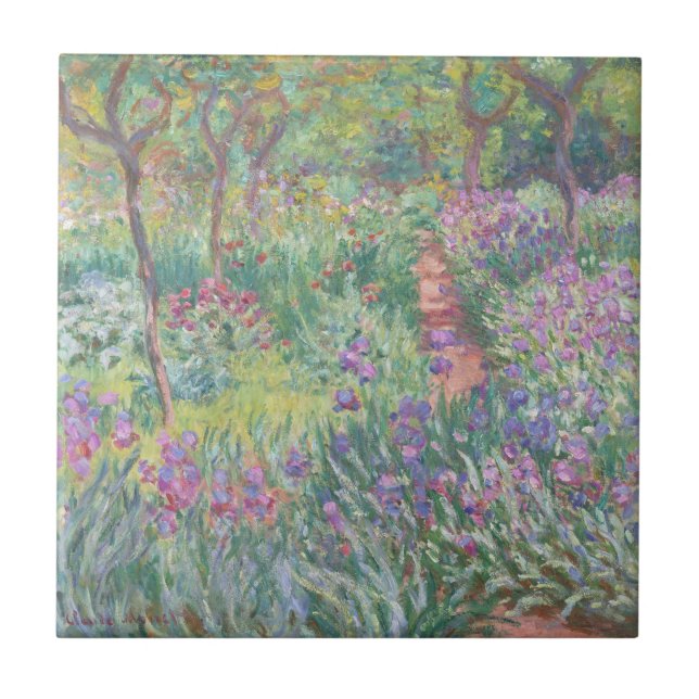 "THE ARTIST'S GARDEN" MONET FINE ART CERAMIC TILE (Front)