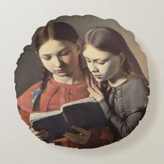 The Artist's Sisters Signe and Henriette Round Cushion (Front)