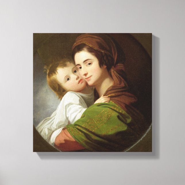 The Artist's Wife, Elizabeth, and their son Raphae Canvas Print (Front)