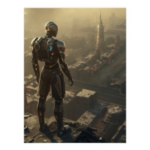 The Ascendant Guardian: Futuristic Sci Fi Art Poster