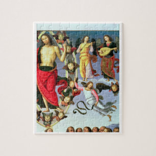 The Ascension of Christ, detail of Christ and musi Jigsaw Puzzle
