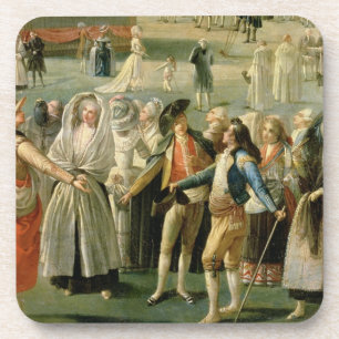 The Ascent of a Hot-Air Balloon in Madrid, detail Coaster