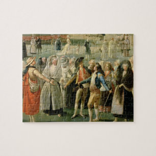 The Ascent of a Hot-Air Balloon in Madrid, detail Jigsaw Puzzle