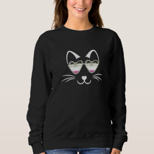 The Asexual Grey-Ace Demi Ace Pride Cat Sweatshirt