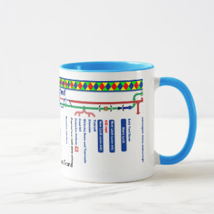 The Ashby Canal Route Map UK Inland Waterways Blue Mug