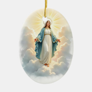 The Assumption of Mary God's Peace and Blessings Ceramic Tree Decoration
