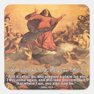 The Assumption of Mary into Heaven I Square Sticker