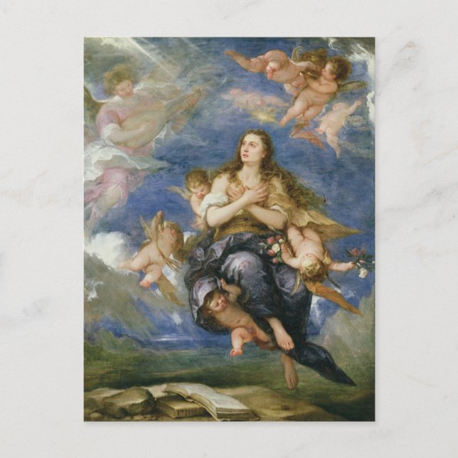 The Assumption of Mary Magdalene (oil on canvas) Postcard (Front)
