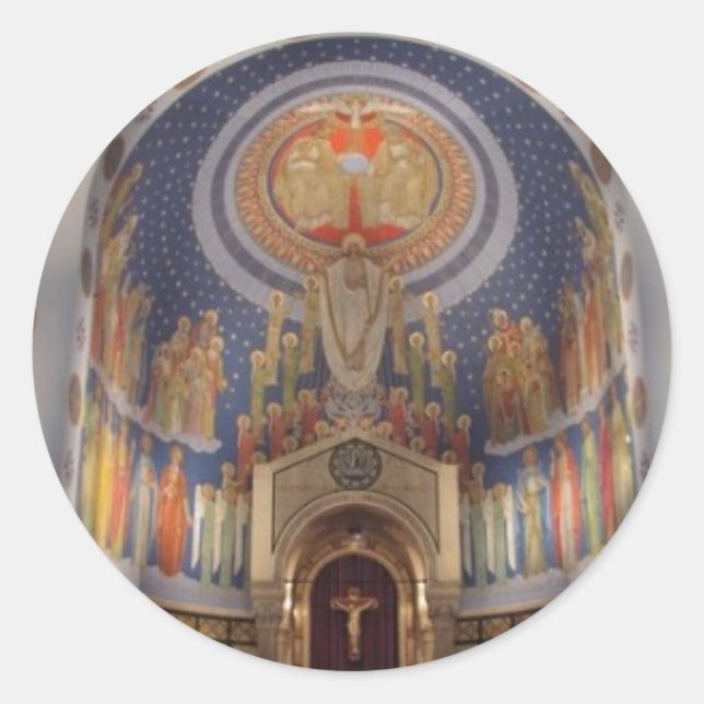 The Assumption of the Blessed Virgin Mary into Hea Classic Round Sticker (Front)