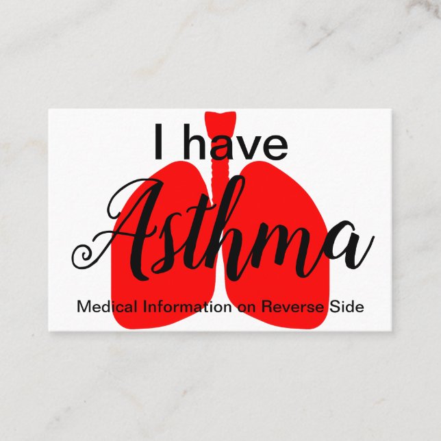 The Asthma Medical ID Wallet Card (Front)