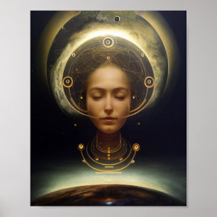 The Astronaut Surreal Science Fiction Art Poster