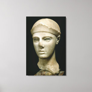 The Athena of Aegina, wearing a helmet, head of a Canvas Print