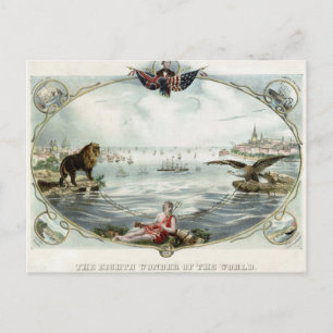 The Atlantic Cable Vintage Poster 1866 Restored Postcard