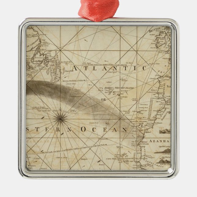 The Atlantic Ocean Metal Tree Decoration (Front)