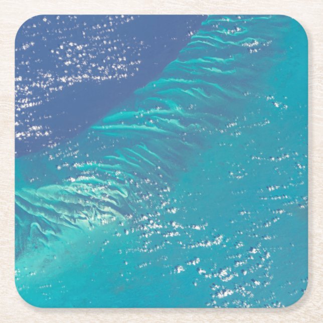 The Atlantic Ocean Off The Coast Of The Bahamas Square Paper Coaster (Front)