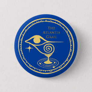 The Atlantis Grail Logo Button - Blue Quadrant