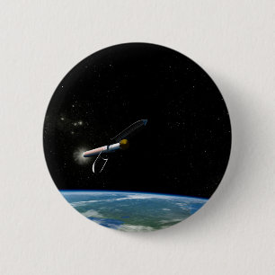 The Atlas V541 Launch Vehicle In Orbit. 6 Cm Round Badge