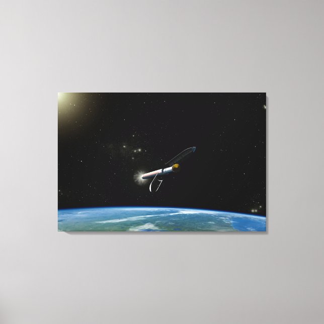 The Atlas V541 Launch Vehicle In Orbit. Canvas Print (Front)