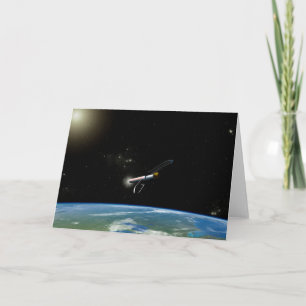 The Atlas V541 Launch Vehicle In Orbit. Card