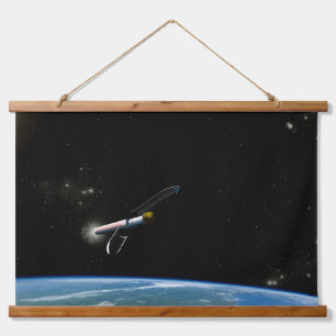 The Atlas V541 Launch Vehicle In Orbit. Hanging Tapestry