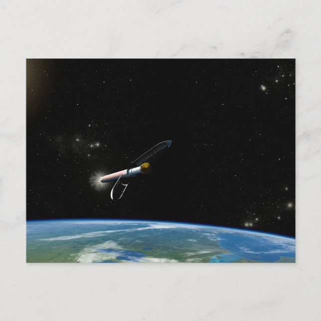 The Atlas V541 Launch Vehicle In Orbit. Postcard (Front)