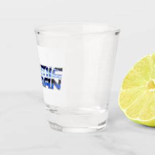 The Atomic Man shot glass