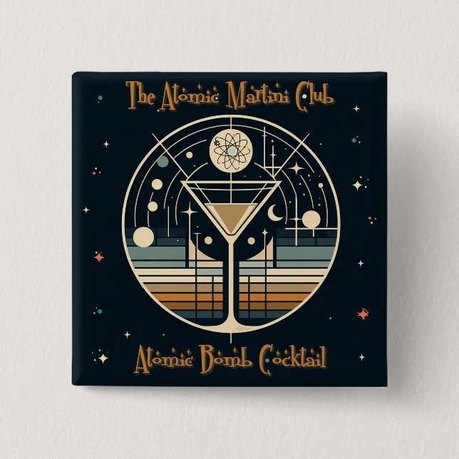 The Atomic Martini Club Atomic Bomb Cocktail 15 Cm Square Badge (Front)